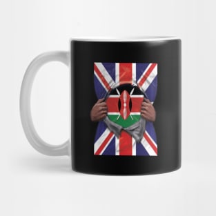Kenya Flag Great Britain Flag Ripped - Gift for Kenyan From Kenya Mug